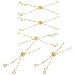 Charm Bracelets 5 Pcs Bracelet Extender Accessories Slider Chains DIY Extenders Universal Extension Jewellery Making Copper Women