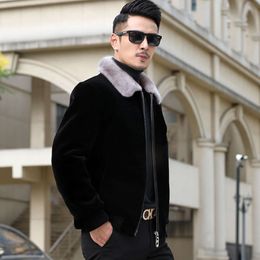 Live Broadcast of Winter Designer Mens White Collar Mink Coat Casual and Loose Imitation Velvet Haining Fur I5JO