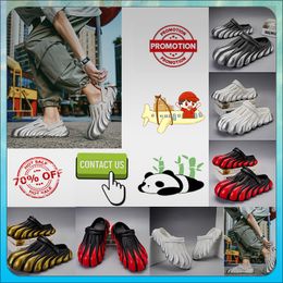 Designer Casual Platform Half pack slippers summer sliders men women Graffiti Bone White slides sandals Anti slip wear resistant memory soft cushion slipper