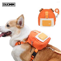 Dog Apparel Backpack Harness With Leash Set Accessories Pet Self Carrier Adjustable Travel Walking