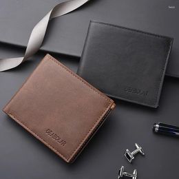 Wallets Casual Men's Leather Solid Luxury Wallet Men Pu Slim Bifold Short Purses Holder Business Male Purse