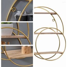 Kitchen Storage Living Room Decorative Modern No Punching Wooden Decoration Wall Shelf Rack Hangers