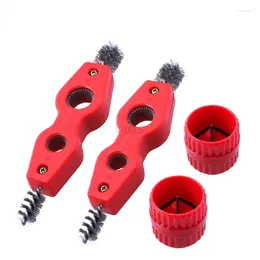 Professional Hand Tool Sets 4 In 1 Red Colour Wire Brush Deburr Aluminium Pipe Cleaning Plumbing Parts Copper Tube Deburrer