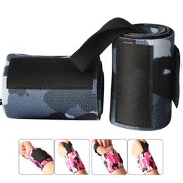 Camouflage Wrist Wrap Support Weightlifting High Elastic Fabric Wristband Gym Fitness Brace Strap Barbell Lift Aid Bandage 240122