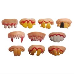 Hallowmas funny teeth toys festival party costume spoof tooth prop plastic vampire teeth April Fool Day Braces props wholesale ZZ