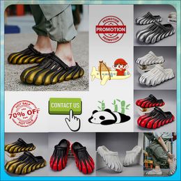 Designer Casual Platform Half pack slippers summer sliders men women Graffiti Bone White slides sandals Anti slip wear memory soft thick cushion slipper