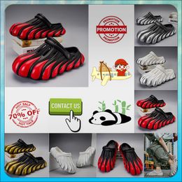 Designer Casual Platform Half pack slippers summer sliders men women Graffiti White slides sandals Anti slip wear resistant memory soft thick cushion slipper