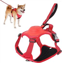 Dog Collars ATUBAN Harness And Retractable Leash Set For Large Dogs No Pull Adjustable Soft Pet Vest Easy Walk