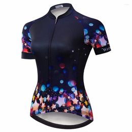 Racing Jackets Bike Bicycle Short Sleeve Jersey Women's Cycling Biking Shirts Lady Sportwear Blue Star Top