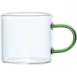 Wine Glasses Glass Transparent Coffee Cups Cup Master Handle Teacup Fu Set With Green Thick Drinking Kung Heat-resistant