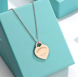 designer jewelry necklace tf gold heart luxury Pendant Necklaces Rose Gold Valentines Day ornaments wholesale Hot sale