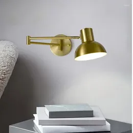 Wall Lamp Bedroom Touch Sensor Switch Light Adjustable Swing Long Arm Bedside Aisle Hallway Household Decor Lighting
