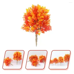 Decorative Flowers 2 Pcs Simulated Maple Tree Shaped Ornament Garden Models Flowerpot Decor Decorations Micro Landscape Adornment