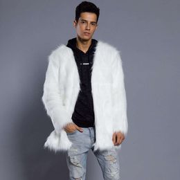 Designer Autumn/winter Fashion Mens Fur Coat Medium Long Thickened Warm Large Windbreaker GRJC