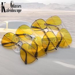 Sunglasses Women Yellow Lens Driving Goggles Men's Classic Pilot 2024 Designer Night Vision Sun Glasses