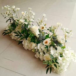 Decorative Flowers Artificial Flower Fake Silk Wedding Stage Table Decoration Panel Length 100CM