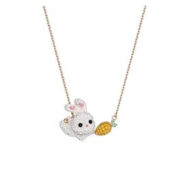 Swarovskis Necklace Designer Women Original Quality Necklaces Luxury Fashion The Rabbit Cute Clavicle Chain Rabbit Radish Simple Cute Gift