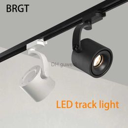 Track Lights BRGT LED Track Light 12W White Black Ceiling Spot Lights Aluminium Rail Wall Lamp Fixture For Home Living Room Indoor Lighting YQ240124