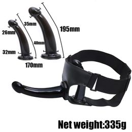 Double Penis Dual Ended Strapon Ultra Elastic Harness Belt Strap On Dildo Adult Sex Toys for Woman Couples Anal Soft Dildos 240129