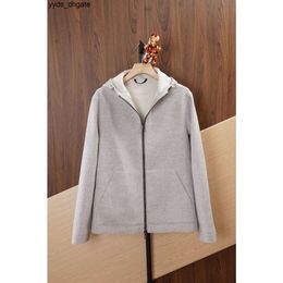 Loro Piano Hoodies Winter Mens Cashmere Wool Grey Hooded Sweater PI2Y