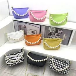 Kids Designer Purses Newest Korean Children Cross-body Bags Baby Girls Candies Snack Bags Pearl Coin Purses Teenager MotherAnd Me Matching Shoulder Bags