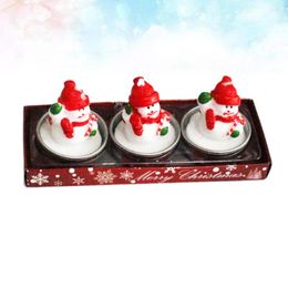 Candle Holders 3 PCS Christmas Plushies Crafts Gift Santa Gifts Snowman Shape Party Decoration