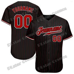 Herren-Freizeithemden, personalisiertes Baseball-Trikot, individueller Name und Nummer, 3D-gedruckter Streifen, Hip-Hop-Streetwear, männliches Frauen-Hemd KS-20