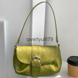 Shoulder Bags Handbags Underarm For Women Luxury Designer andbags And Purses 2023 New In PU Vintage Waxed Leater Belt Decoration Soulder BagH2422