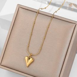 Pendant Necklaces Temperament Heart Chain Necklace For Women 2024 Stylish Choker Jewellery Party Gift Wholesale