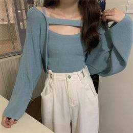 Women's Knits Irregular Shrugs Women Autumn Fashion Sexy Bolero Sweaters Stylish Young Chic Knitwear Cosy Tricot Shawl Crop Tops Solid