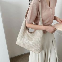 Waist Bags Foufurieux Summer Straw Rattan Bag Splicing Handmade Woven Beach Female Messenger Shoulder Crossbody Tote Handbag Travel