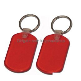 Rectangar Pliable Soft Pvc Key Tag With Split Ring Keychain Holder Customised Logo Promotional Drop Delivery Dhxrt