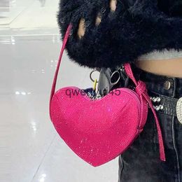 Shoulder Bags eart Saped Evening Party For Women Luxury Designer andbag Purse 2023 New Fasion Siny Diamond Mini Soulder Clu BagH2422