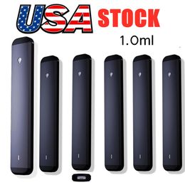 USA STOCK Rechargeable 1ml Disposable Vape Pen 280mah Battery Black Device Empty Thick Oil Tank No Clogging Lead Free 50pcs/case Sample Order OEM Logo Packaging