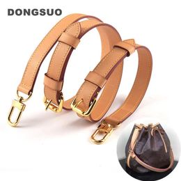 Bag strap Vachetta genuine leather strap for designer brand shoulder crossbody messenger bag accessory bag parts 240201