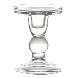 Candle Holders European Style Candlestick Transparent Glass For Dinner Table Coffee Desk