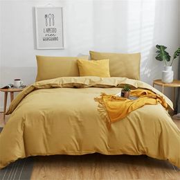 Solid Color Thickening Bedding Set Duvet Cover Soft 3pcs Bed Sheet Queen King Size Comforter Sets for Home 240131