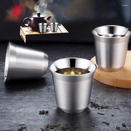 Coffee Pots 304 Double Layer Stainless Steel Cup 51-100ML Insulated Connected Powder Easy Clean