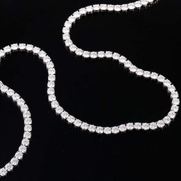 2024 Hot Sale Custom Tennis Chain Necklace 5mm Round Moissanite Diamond Tennis Necklace Mens Party Jewellery 20 Inch