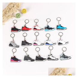 Wholesale Designer Sneaker Keychain Shoes Keychains Mini Sile Men Women Kids Key Ring Basketball Shoe Holder Gift Handbag Drop Delive Dhoub