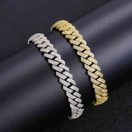 10 Mm Cuban Chain Trend Style Mens Bracelet Set of Gold and Copper Material