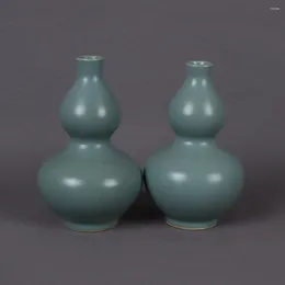 Bottles Jingdezhen Lake Blue Glazed Gourd Antique Porcelain Decoration