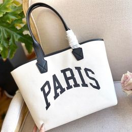 Canvas Paris Shopping Pouch Women Tote Bags Designer Fashion Large Capacity Lady Shoulder Totes Summer Beach Bag Leather Handle Ha344B