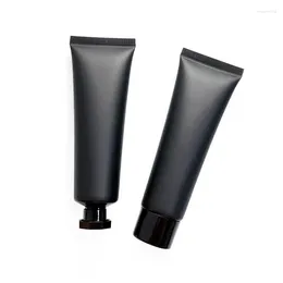 Storage Bottles Wholesale 50g/ml Cosmetic Soft Tubes Matte Black Cream Sample Tube Lotion Bottle Man Makeup