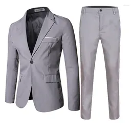 Men's Suits Suit Set Slim Fit Small Jacket Casual Professional Dress Interview Groom And Man Wedding