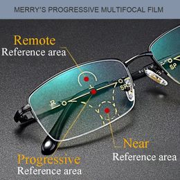 Progressive Multifocus Reading Glasses Blue Light Blocking Anti-fatigue Full frame Multifocal Readers Eyeglasses 1.0to4 240201