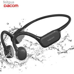 Cell Phone Earphones Dacom E80 Wireless Bluetooth Headset Stereo True Bone Conduction IP67 Waterproof Sports Earphones Safe Driving Headphones YQ240202