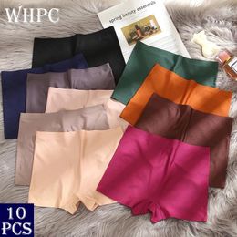 Women's Panties 10Pieces Shorts Set Underwear 10 Pcs Ice Silk Boxer Briefs Lot Of Units Female Boyshorts Women