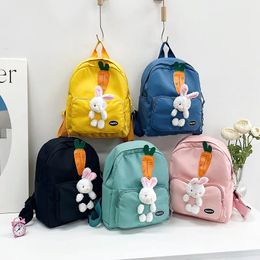 Kids Cute Cartoon Rabbit Backpack Childrens Bag Boys Girls Backpacks for Kindergarten Baby Outgoing Backpack Child Bag 240118