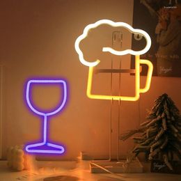 Night Lights Beer Mugs Neon Sign Light LED Cup Modelling Nightlight Decoration Baby Room Home Shop For Party Wedding Birthday